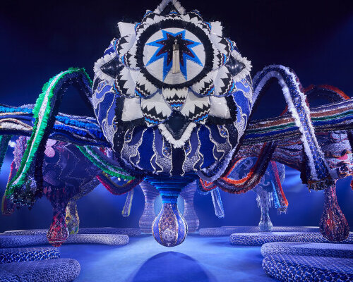 epic textile installation by joana vasconcelos sets the backdrop of dior's AW23 show