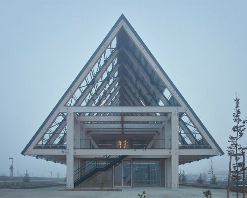 a modular timber shell envelops this new office space by mjölk architekti in czechia