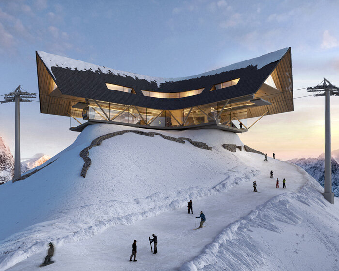 peter pichler architecture's ski lifts are a playful twist on familiar alpine design