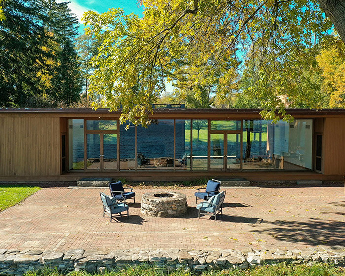 philip johnson's early modernist lake house is now on sale in willsboro, new york