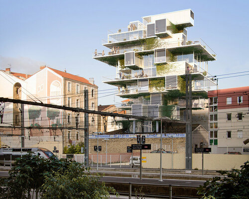 modular follies: studio malka proposes flexible vertical village in southern france