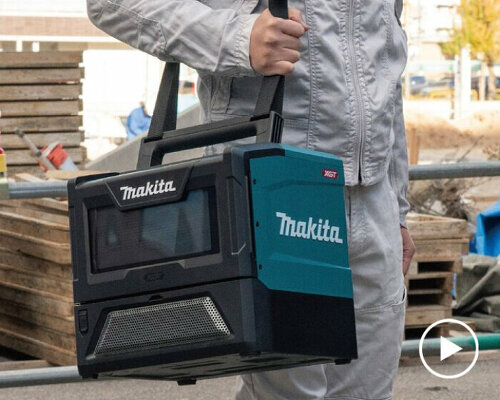 portable and rechargeable microwave by makita heats up cold meals and drinks anywhere