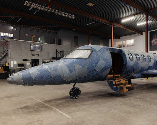 G-star RAW and maarten baas refashion denim waste into playful cabinets and a private jet