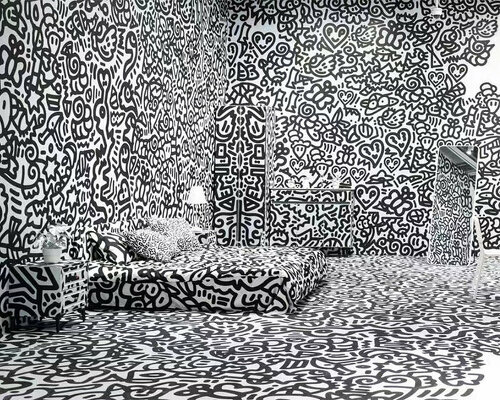 immerse yourself in mr. doodle's black and white world at his first solo show in central china