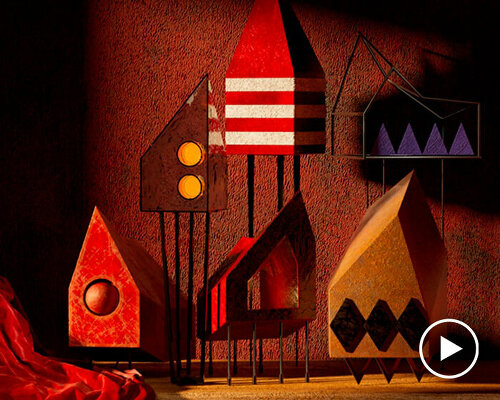 federico babina's architectural theatre transforms structures into vivid characters