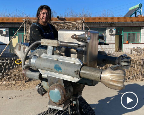 security robot patrol for shops pulls no punches with giant metal fists & machine water guns