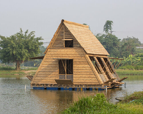 H&P architects prototypes floating bamboo houses for river-bound locals in vietnam