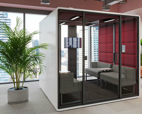 hushoffice creates line of adaptable acoustic office pods at neocon 2023