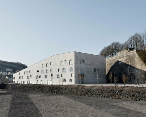 hybrid cultural center by K architectures opens dramatic concrete arcades in france