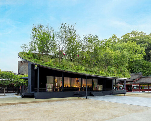 sou fujimoto's temporary hall for dazaifu tenmangu shrine opens its doors in japan