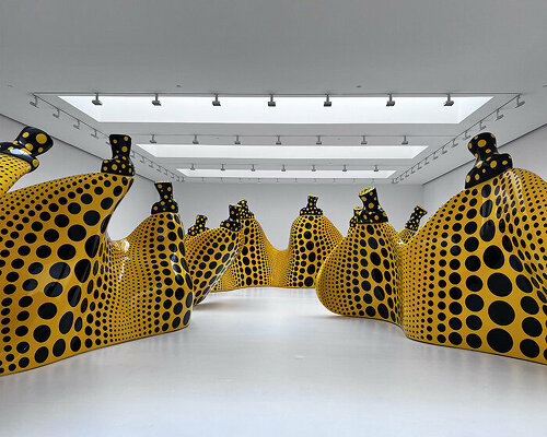 yayoi kusama's springtime exhibition brings polka-dotted flowers and pumpkins to new york