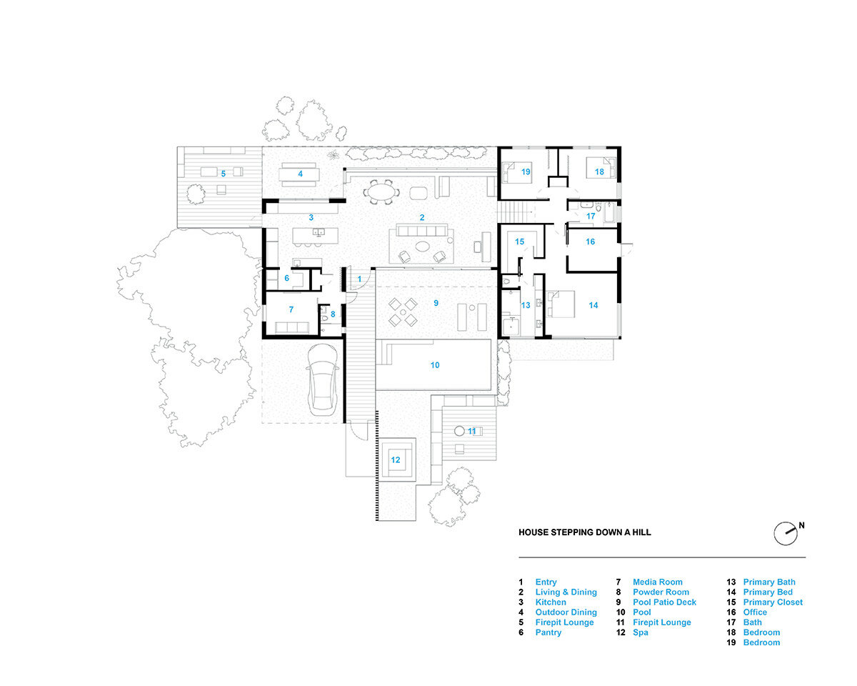 bestor architecture's 'house stepping down a hill' honors LA modernism