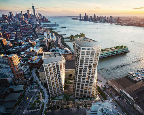 BIG's 'one high line' stands completed as a pair of twisting towers in new york