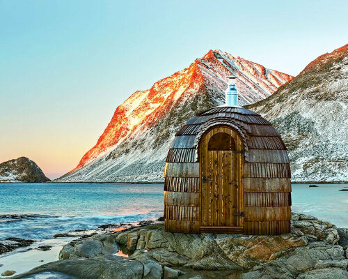 wooden igloo saunas can sit atop sea rocks or nestle in the woods for nomadic heat bathing