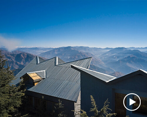 villa fagu with jagged roof 'choreographs' rainwater flow in arid western himalayas