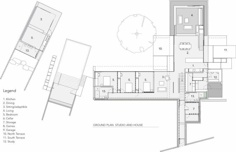 bunkeren house: half-buried volumes integrate with sloping site in ...