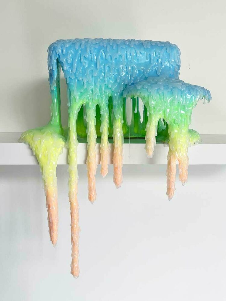 dan lam's oozing artworks drip down 'cosmic shake' exhibition