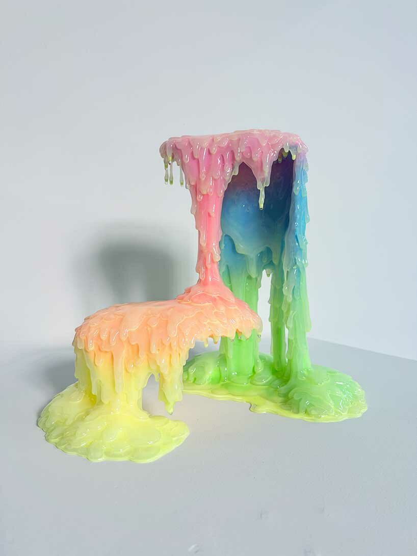 dan lam's oozing artworks drip down 'cosmic shake' exhibition