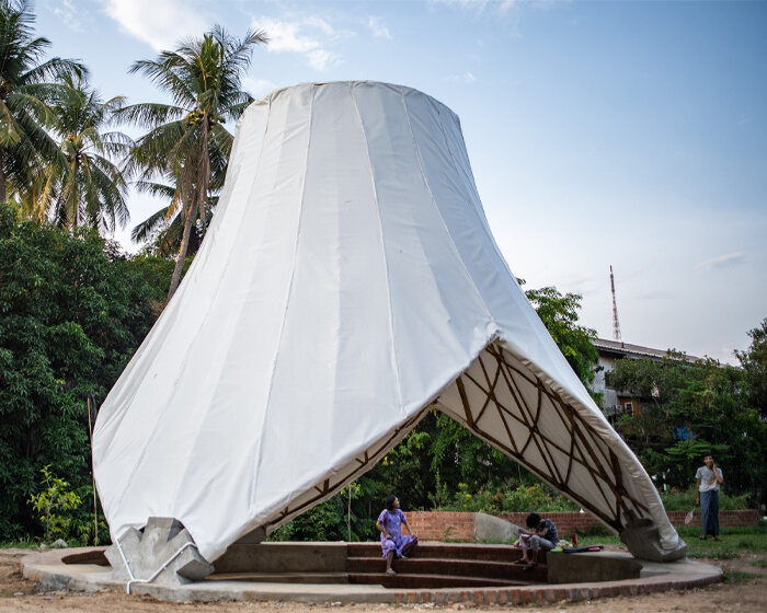 blue temple develops interlocking bamboo frames for low-cost building in myanmar