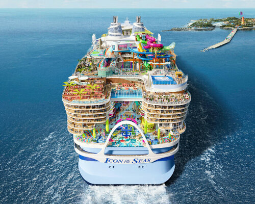 royal caribbean's icon of the seas to sail in 2024 as world’s biggest cruise ship with waterpark