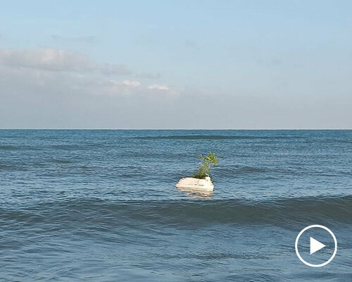 artificial biodegradable island cultivates marine life in the mediterranean sea