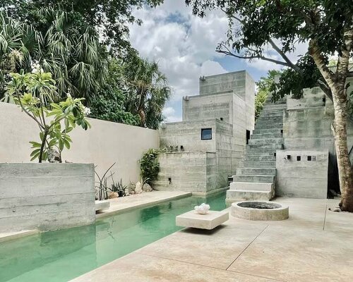 ludwig godefroy draws from mayan temples to design brutalist 'casa dzul' in mérida