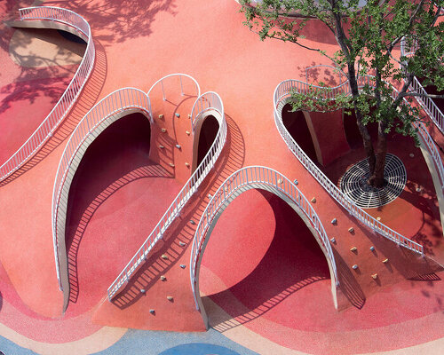 red dunes playtopia in china embraces undulating landscape for children's activities