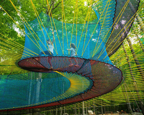 jump on canada's largest outdoor trampoline suspended from treetops