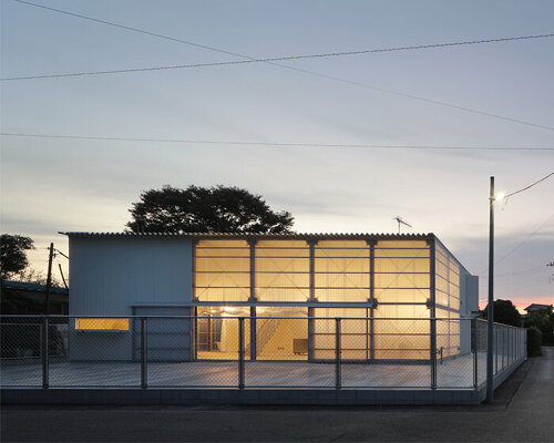 translucent warehouse by arii irie architects doubles as holiday villa in isumi, japan