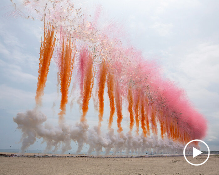 japan's first daytime fireworks by cai guo-qiang & saint laurent cast bold hues in the sky
