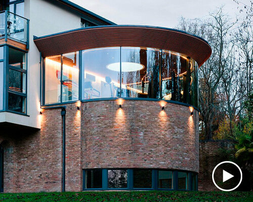 vita architecture's curved glass gym fit-out expands family residence in the uk