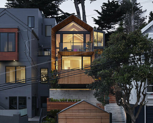 jones | haydu renovates san francisco home with stepping cedar volumes