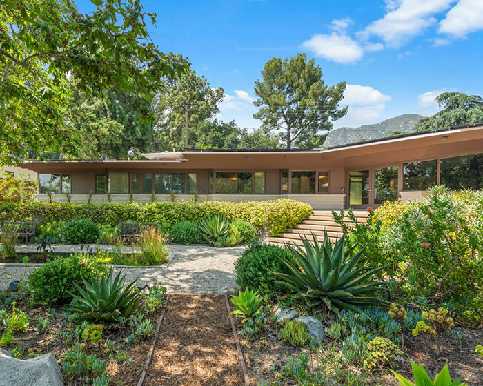 lloyd wright's usonian-style house in california embraces oblique angles and abundant glazing