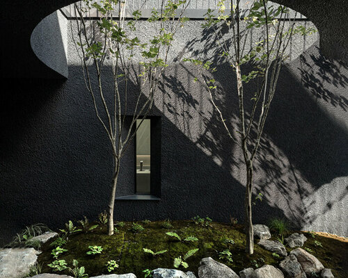 WGNB's SHLTR café in south korea reveals cavernous courtyards and interiors