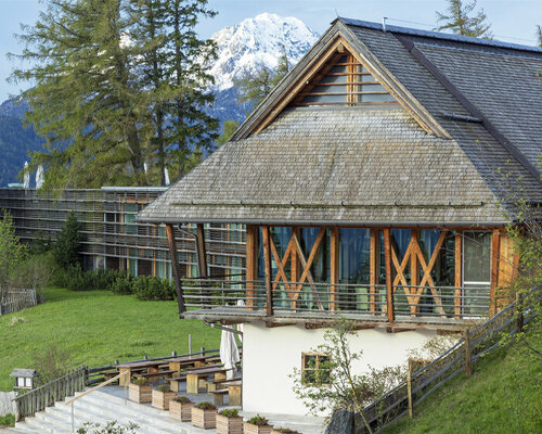 matteo thun's vigilius mountain resort lies amid the tyrolean forest, like a fallen tree