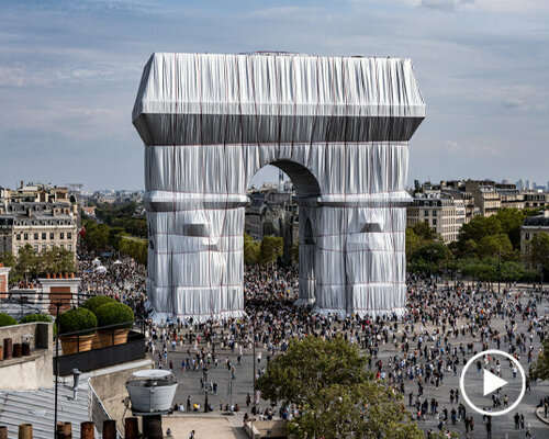 christo & jeanne-claude's 'l'arc de triomphe, wrapped' will be repurposed as tent structures