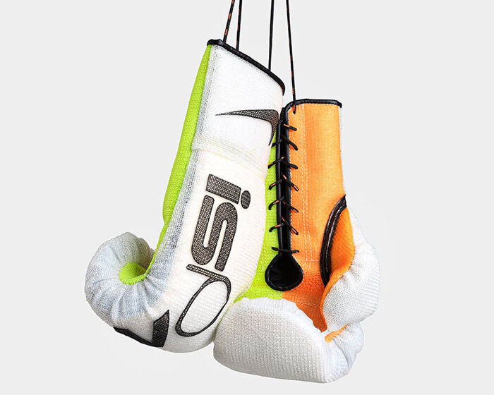 haneul kim disassembles NIKE's ISPA shoes turning them into colorful boxing gear