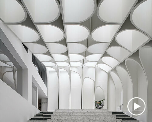 inspired by cathedrals, the harbin creative design center in china invites peace & rhythmicity