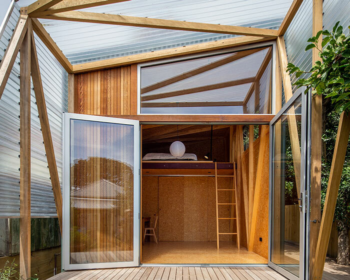 parsonson architects crafts tiny 'herald garden studio' dwelling in new zealand