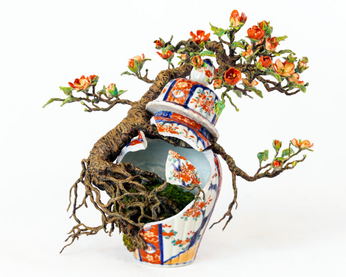 patrick bergsma's broken ceramic vases & crafted bonsai trees explore our bond with nature