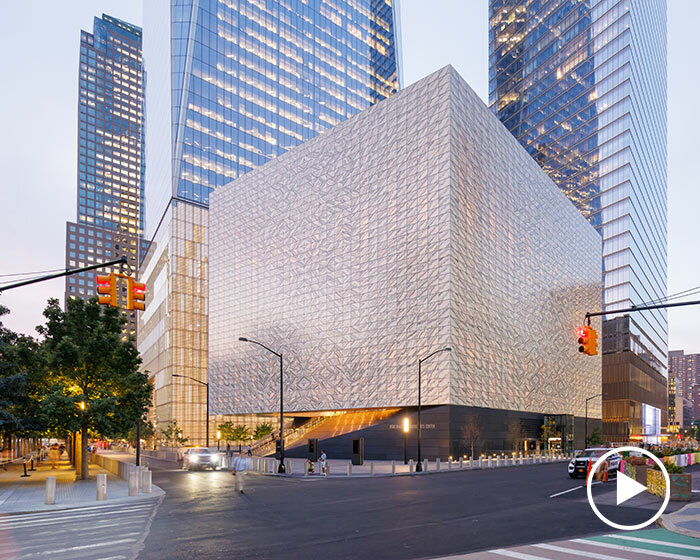 new york's perelman performing arts center is shrouded in a luminous marble veil