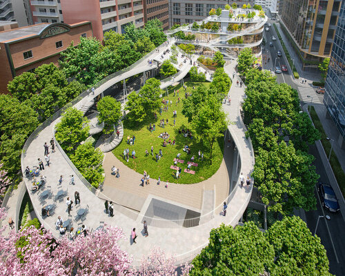 sou fujimoto weaves a network of floating walkways into new multilayered park in fukuoka