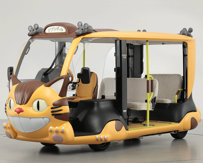 studio ghibli's whimsical character catbus comes to life as a toyota electric vehicle