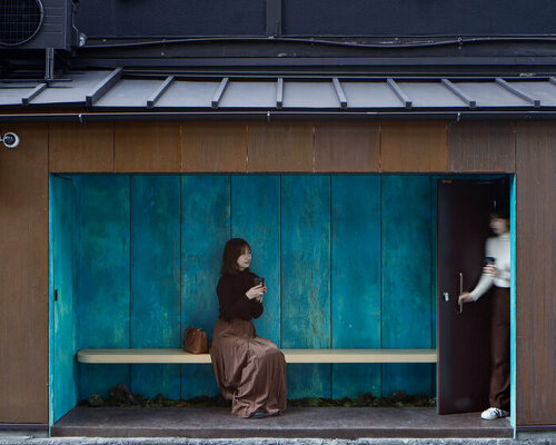 G ARCHITECTS STUDIO brings a vivid patina accent to this cozy café stand in kyoto