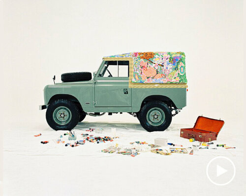 coolnvintage taps ana malta to turn 1966 land rover’s roof into artwork of forestry and fauna