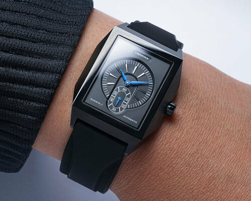 makina crafts an angular, contemporary interpretation of three-handed art deco watches