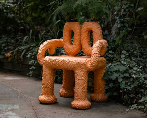 chris wolston's terracotta chairs blossom among gardens at hotel bel-air