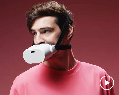 wearable soundproof microphone for mouth muffles voice of people who talk loud in public