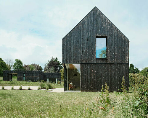 loader monteith architects nestles a base for cyclists in a scottish meadow