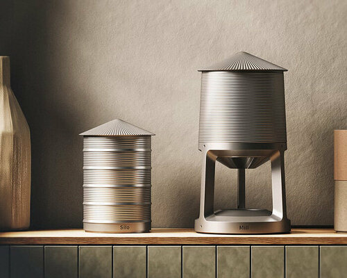 alexander shayle’s coffee grinders emulate agricultural grain silos structures